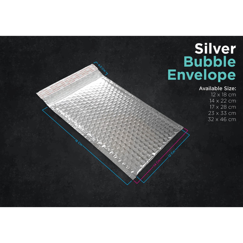 

Amplop Bubble 12 x 18 cm Silver Foil (isi 25 lbr)