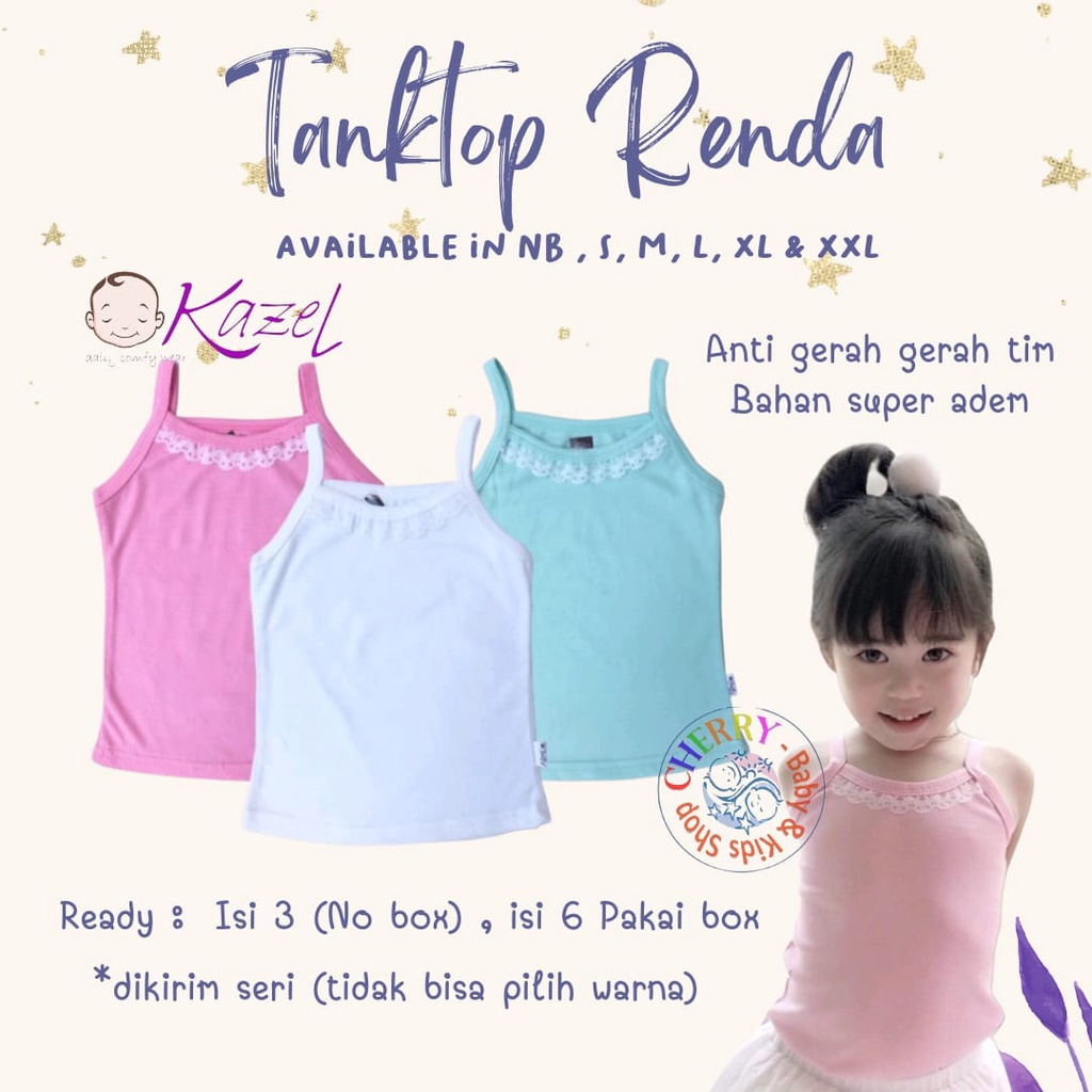 KAZEL TANKTOP RENDA tanktop kazel NB - XXL (0 - 6 tahun) CBKS Half