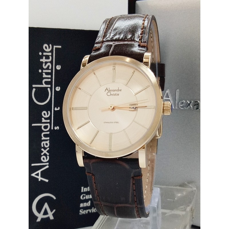 Jam Tangan Wanita Alexandre Christie AC 8344 LD DBWBZ Original Kulit