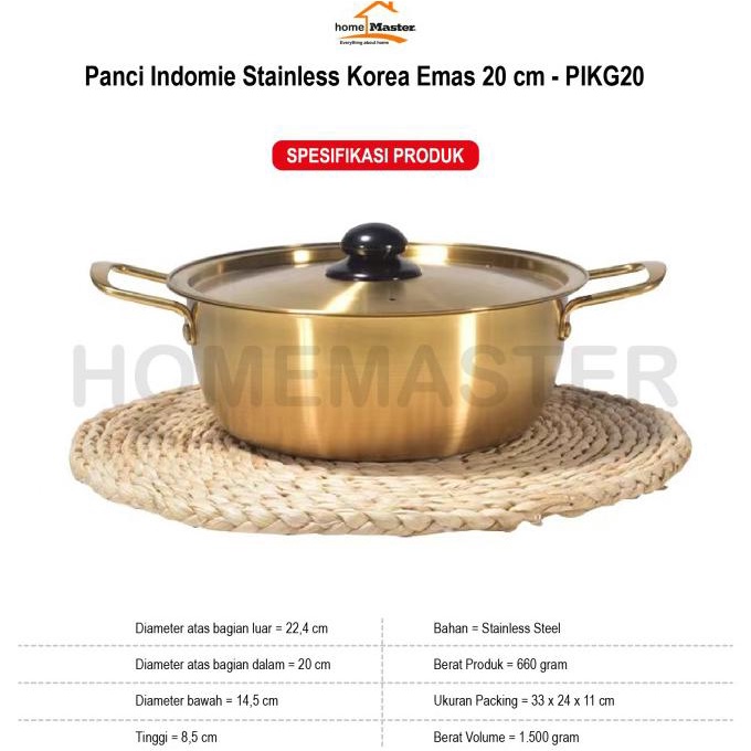 Jual Pancipotpan Indomie Stainless Korea Gagang 2 Emas 20 Cm Pikg20 Indonesiashopee Indonesia 5856