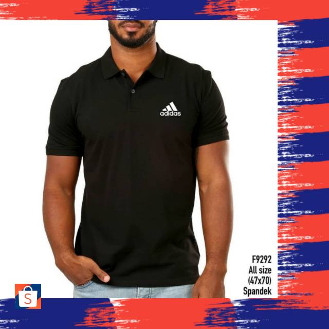 Kaos Polo Pria - Adidas Hitam