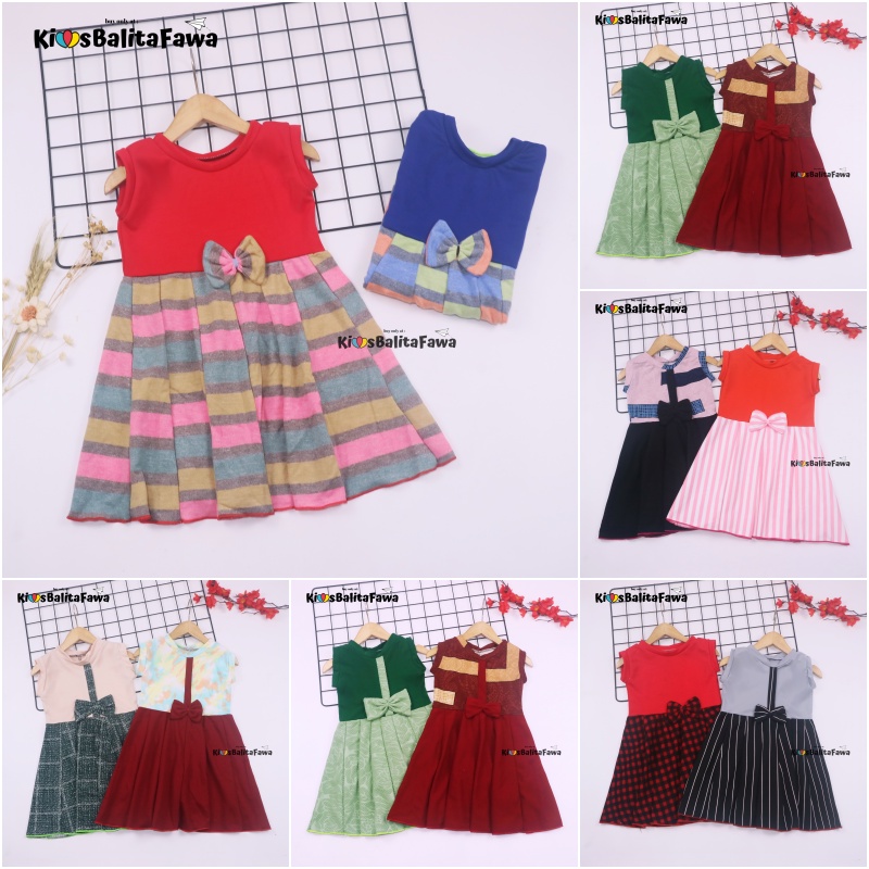 Dress Lala uk 3-4 Tahun TYPE C / Dres Fashion Kids Perempuan Cewek Baju Anak Batik Casual Pesta Gaun