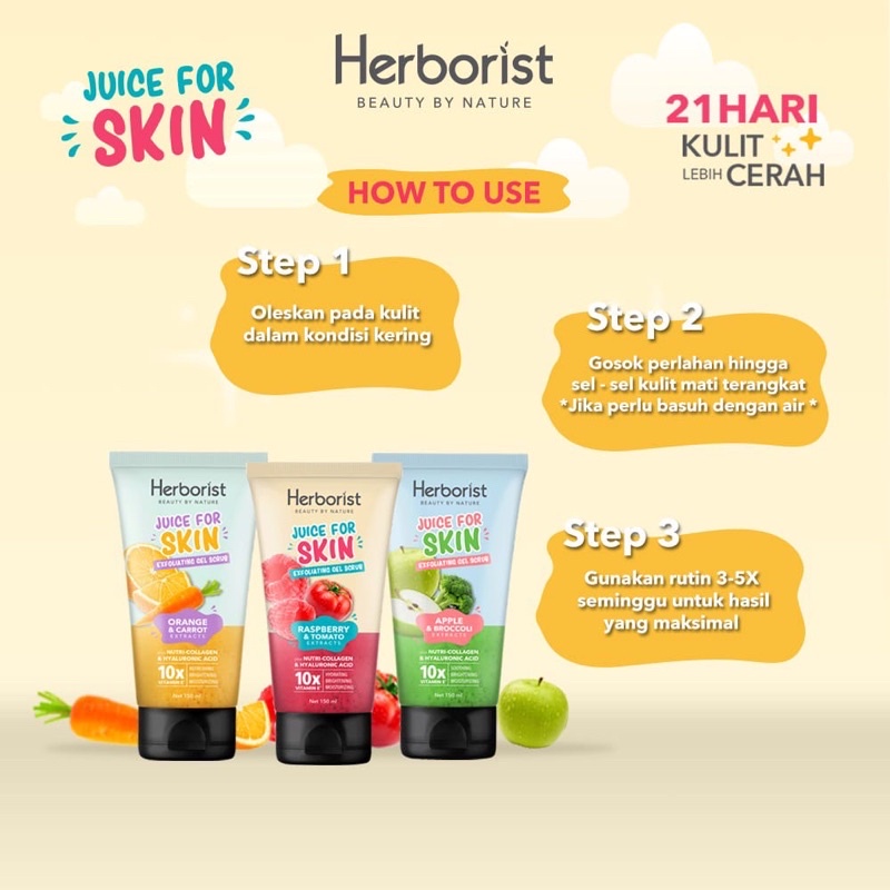 Herborist Juice For Skin Body Serum - 180ml | Orange Carrot | Apple Brocolli | Raspberry