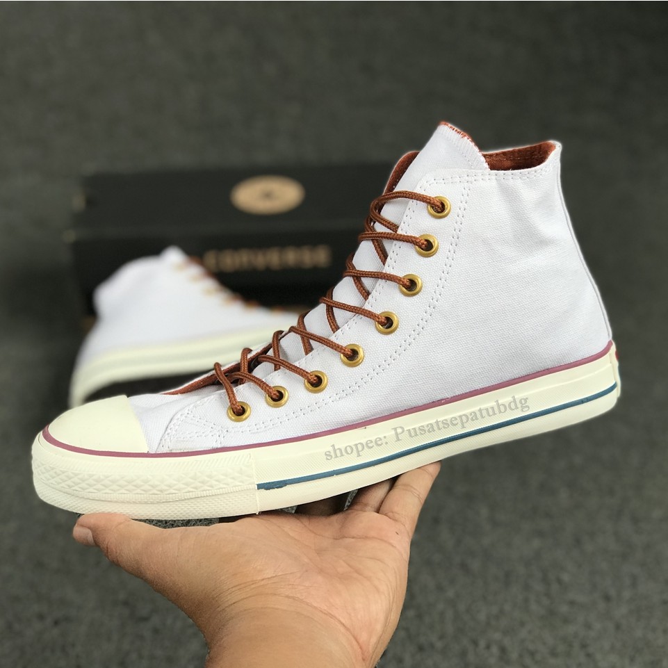 (BAYAR DITEMPAT) Converse Premium Tali Tan High White