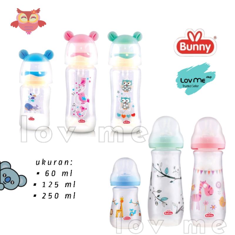 lov me❤ LUSTY BUNNY Botol Susu Bayi Reguler Slim Neck 60ml 125ml 250ml BPA FREE ADB6002 DB1209 DB2409 - DB1210 DB2410