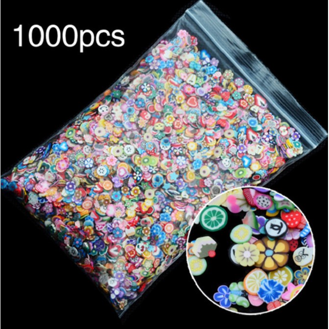 1000pcs / Set Potongan Buah Ukuran 5mm Berat 10g Untuk Dekorasi Nail Art / slime DIY