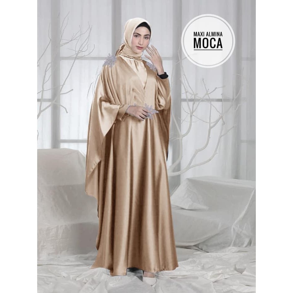 gamis Maxi Almina Moca [Gamis 0111] SEJ Baju Gamis Wanita Terbaru