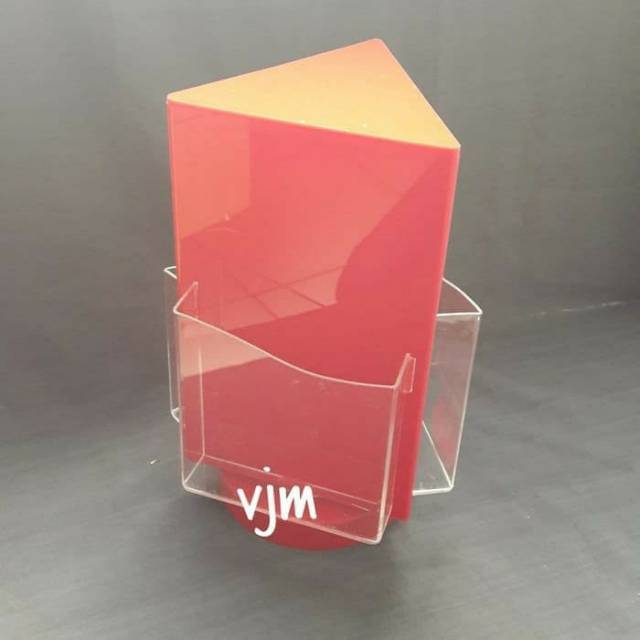 

Tempat brosur acrylic merah putar uk f:3 , leaflet holder akrilik,