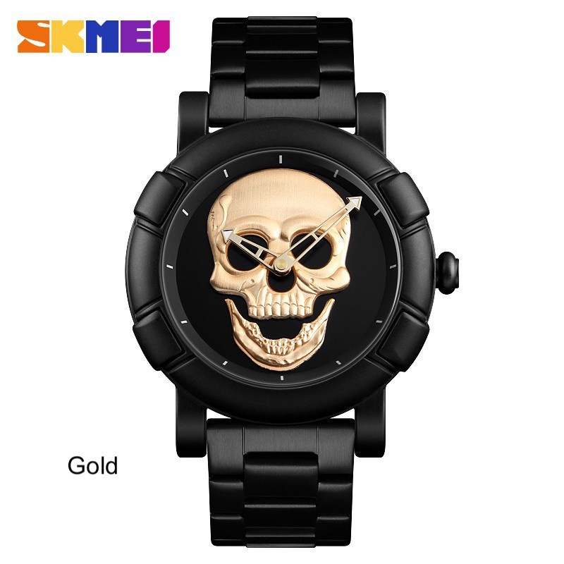 Jam Tangan SKMEI 9178 Watch Jam Tangan Pria Wanita Tengkorak Skull Digital Analog Tali Stainless