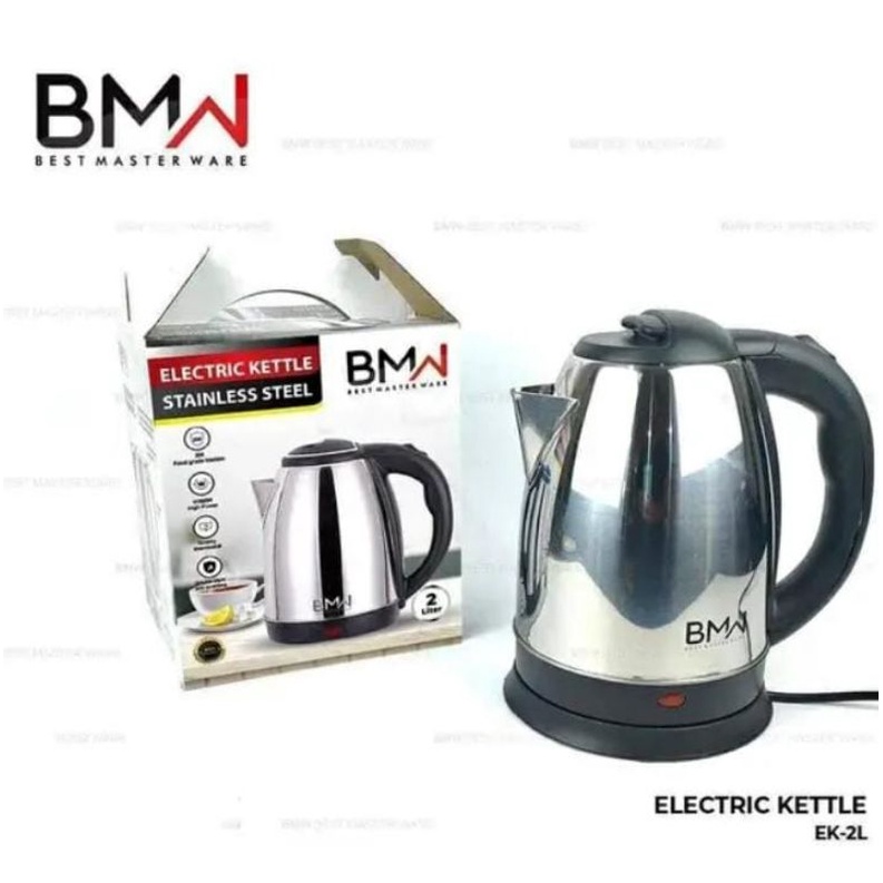 BMW kitchenware / teko air kapasitas 2liter / teko listrij stainless steel
