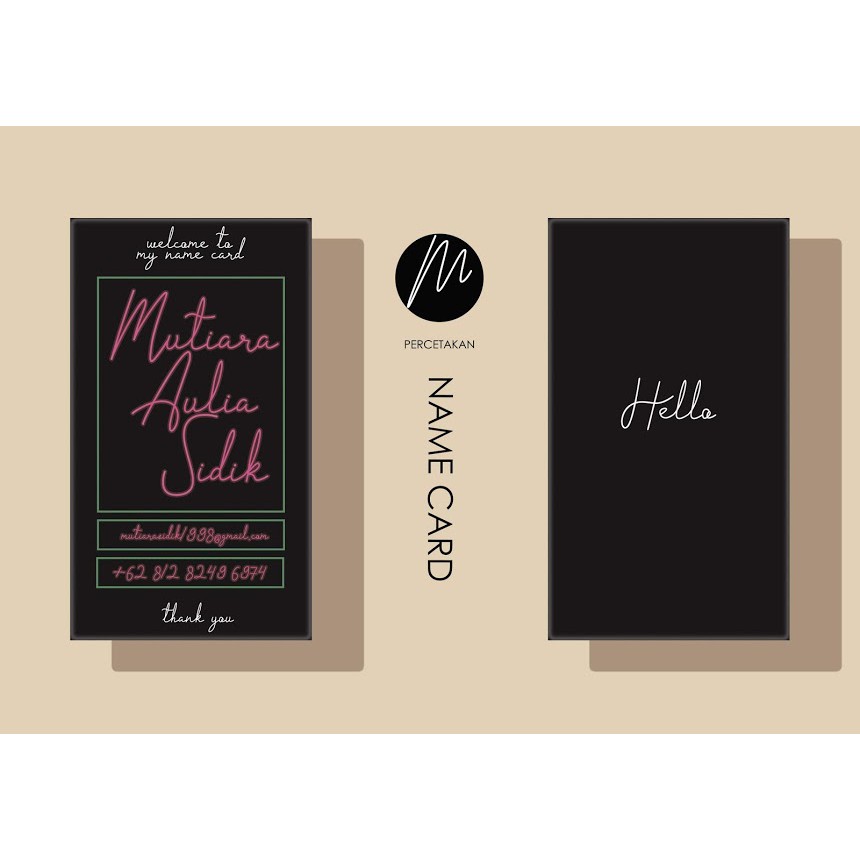 

name card shine