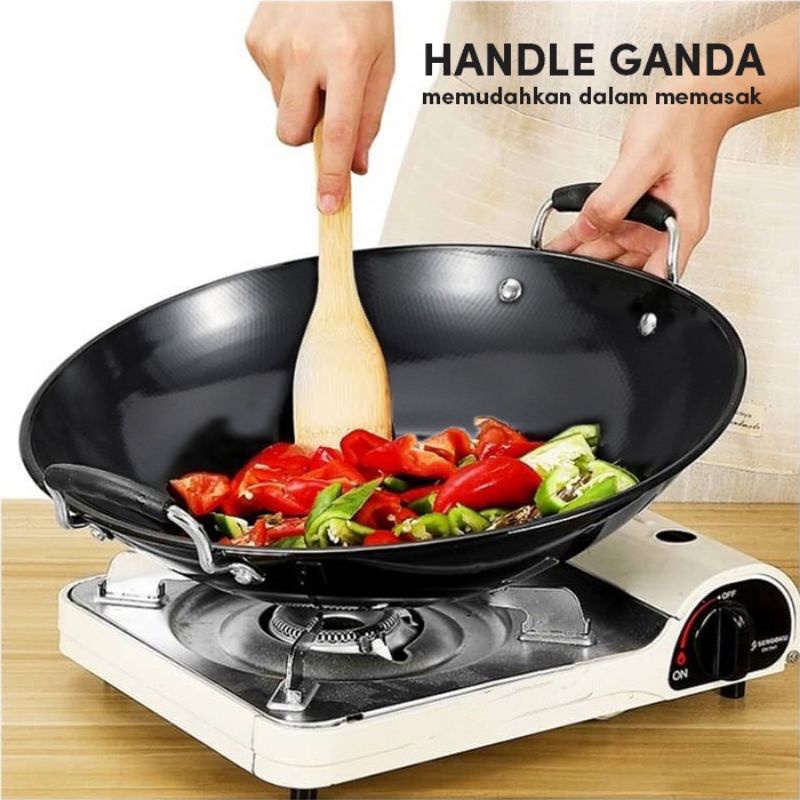 M1 Melind store Panci Enamel / Wajan Enamel / Panci Anti Lengket Kuali Pekanbaru riau