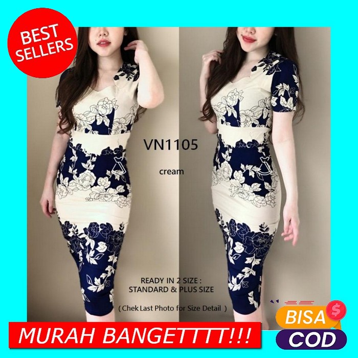 Baju Dress Wanita Remaja Trendy Terbaru 2021 Gaun Modis Pesta Natal Im Vn1105 - Dress Pesta Batik Bu