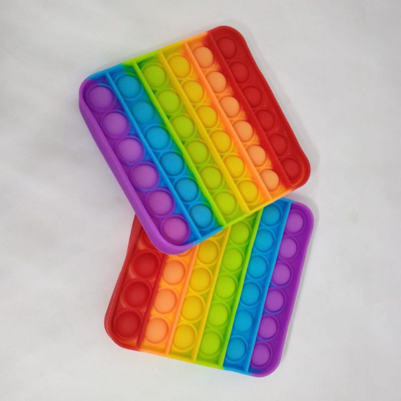 pop it fidget toys square -multicolor tebal 70gram/mainan anak