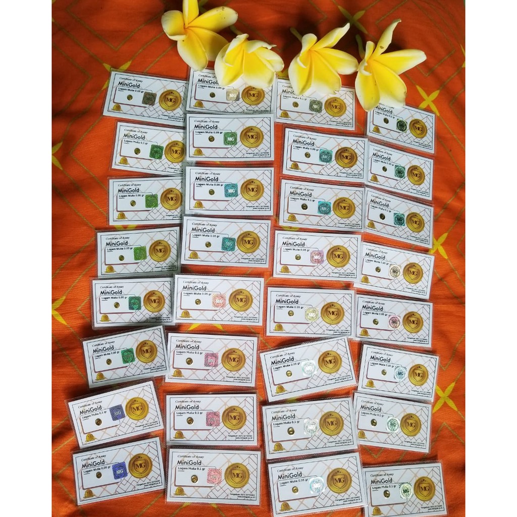 Mini Gold Emas Mini Antam Koin Emas Murni Logam Mulia + Kwitansi Resmi 0,05 - 0,1gr