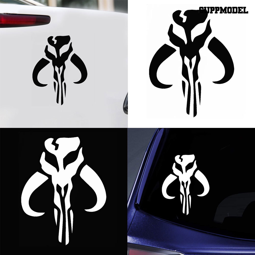 Stiker Motif Tengkorak Mandalorian Untuk Dekorasi Bodykaca Jendela Mobil