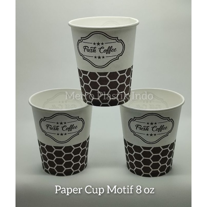 Paper Cup 8 oz Gelas Kertas Kopi Motif 8oz @50pcs