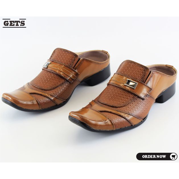 39-48 Sepatu Pantofel Slop Kulit Sepatu Pria Kantor Sepatu Slop Bustong Jumbo / Big Size