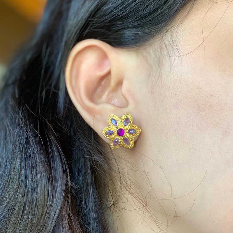 Anting Alpaka Bintang/anting subeng/anting Bali