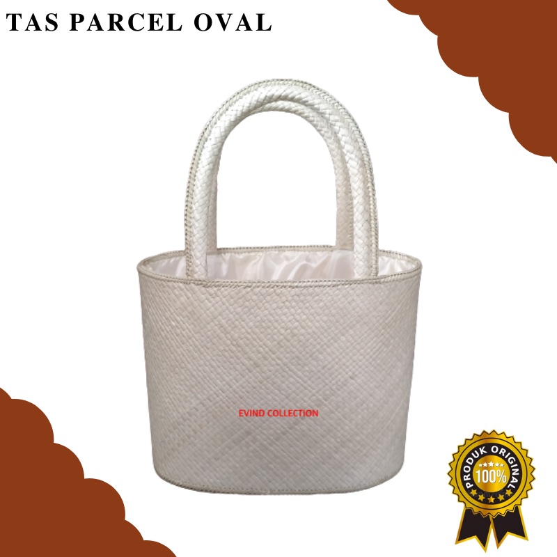 Tas Hampers Anyaman Model Oval Keranjang Parcel Anyaman Pandan