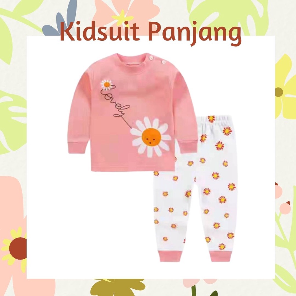 Plazababyku KIDS SUIT PANJANG H5 Setelan Anak Bahan Kaos Lengan + Celana Berkualitas Import NEW4