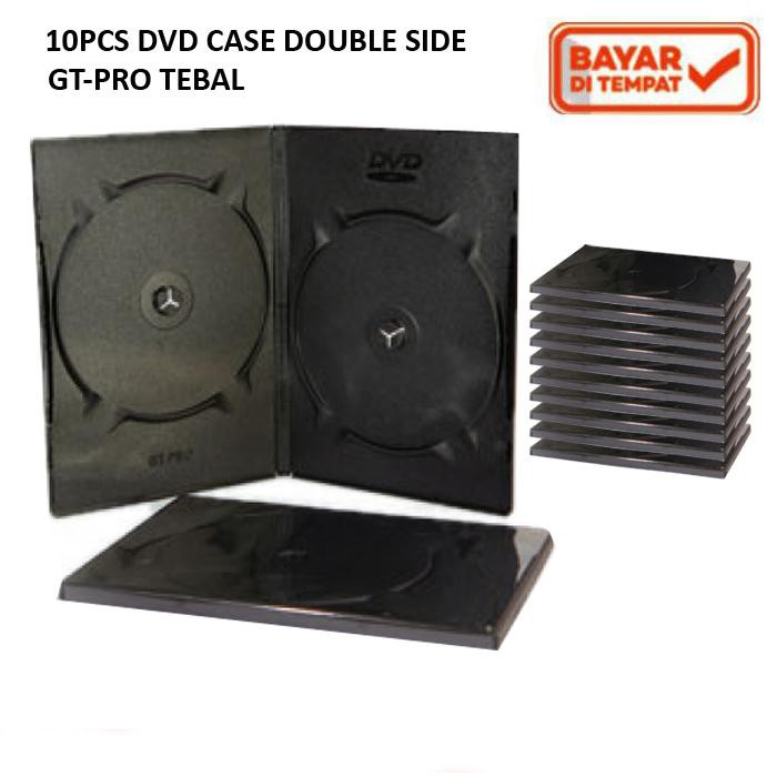 Trend-PAKET 10PCS DVD/CD CASE GT-PRO DOUBLE SIDE 9mm TEBAL HITAM - isi 10 pcs