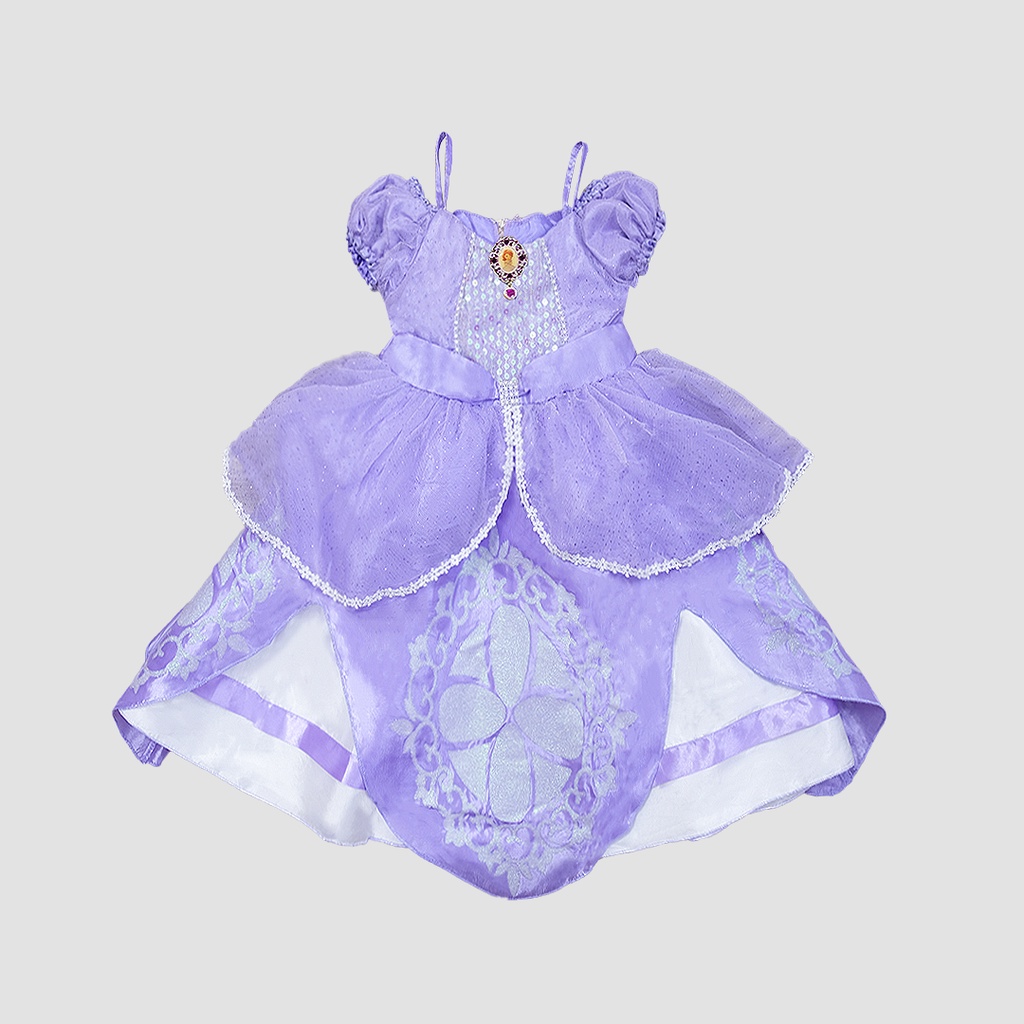 Nadine Dress Anak Perempuan Karakter Sofia The First Satin Premium 1523