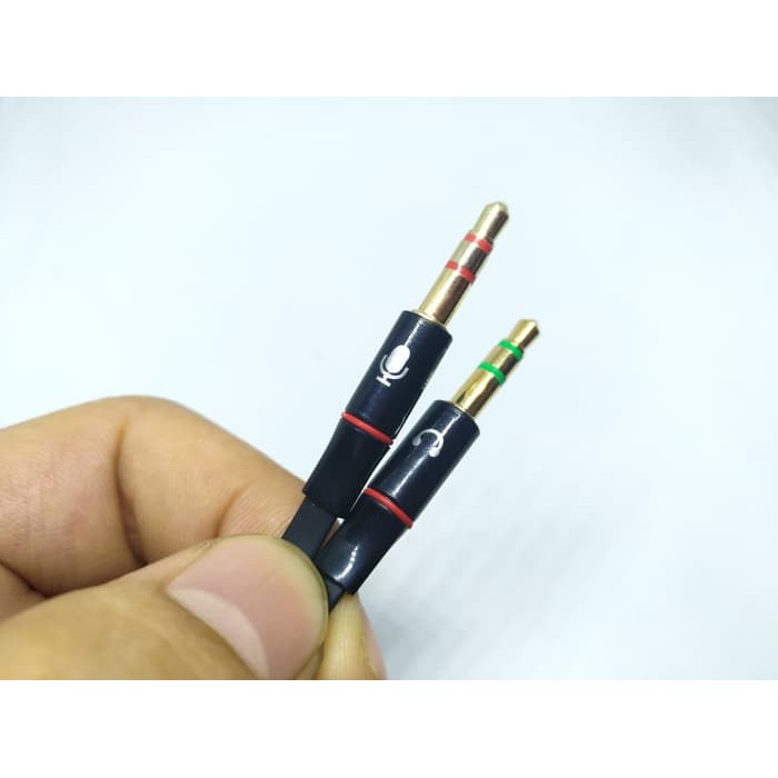 Y Splitter Cable 2 Male 1 Female Jack 3.5mm PC Audio Microphone