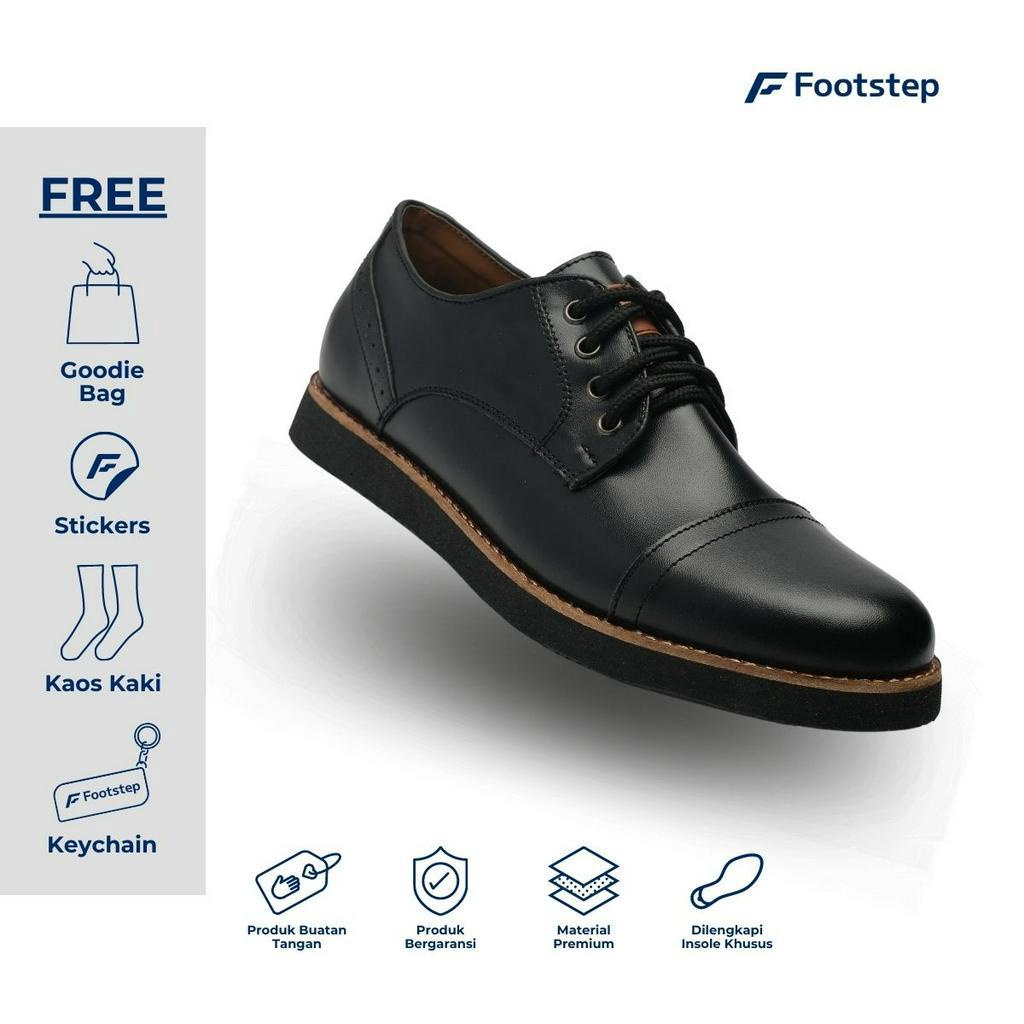 Sepatu Pantofel Pria Formal Footstep Footwear - Legacy Pedro Black