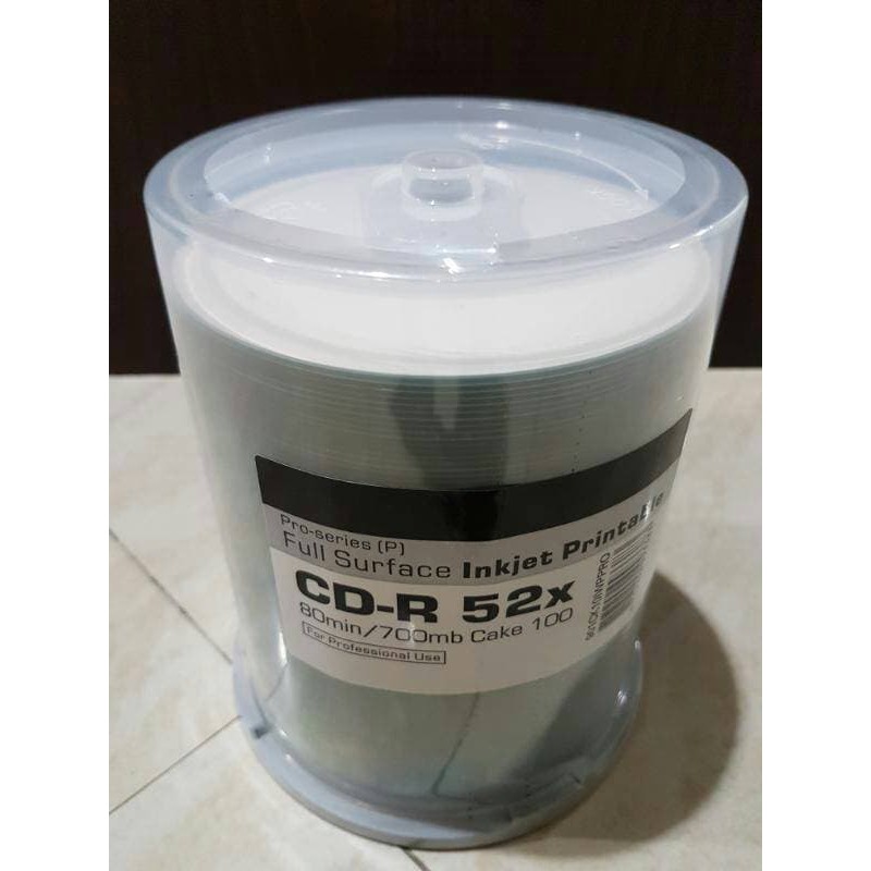 CDR RITEK Printable   CD R RITEK PW   Inkjet Printable tabung 100