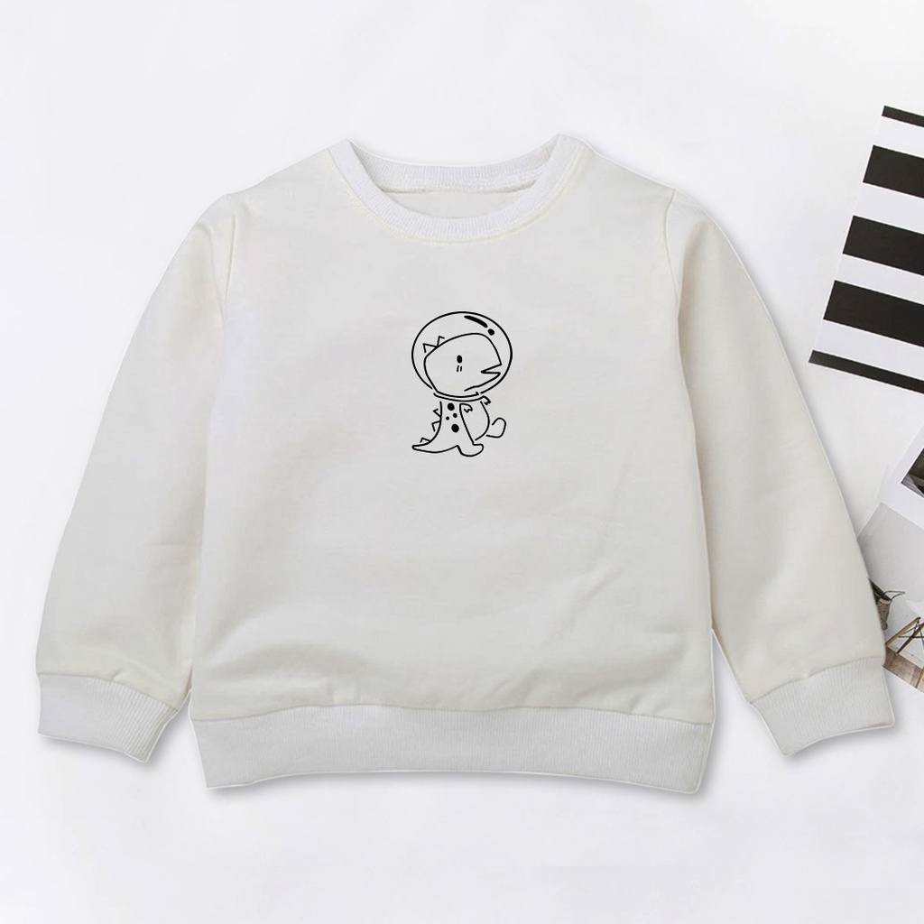 BORDIR DINO ON MET SWEATER ANAK FASHION ANAK CREWNECK ANAK - SWEATER ANAK PREMIUM