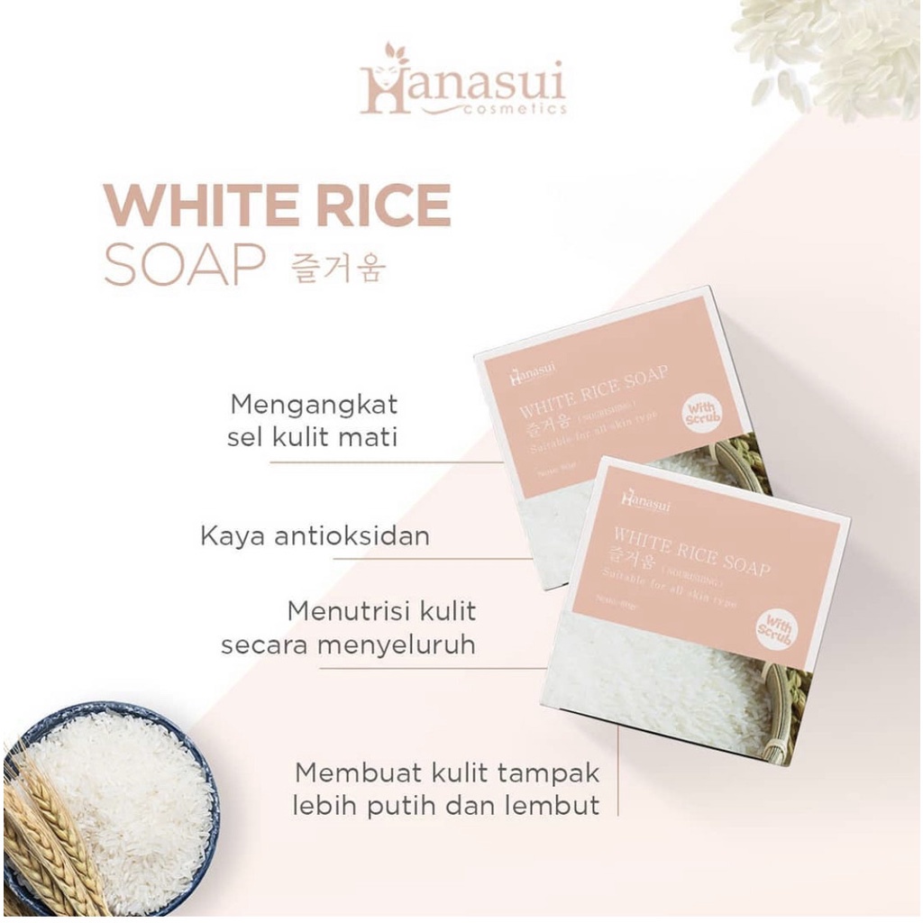 HANASUI Bar Soap 60g |White Rice|Bamboo Charcoal|Aloevera|Coffee