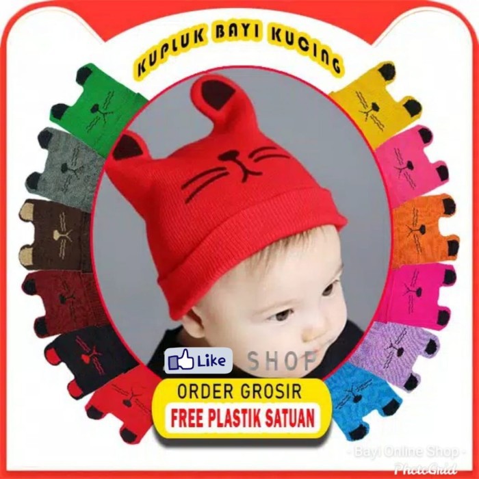 TOPI BAYI KUPLUK RAJUT ANIMAL POLOS IMPORT PREMIUM ( 4BULAN-2 TAHUN)