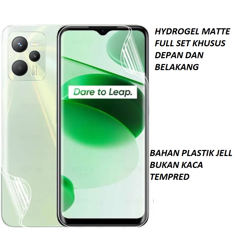 REALME C55 C55 NFC C30S C30 C35 C31 C33 ANTI GORES HYDROGEL MATTE FULLSET DEPAN BELAKANG PLASTIK FRONT AND BACK GLARE ANTI MINYAK CLEARSCREEN GUARD JELL FULL SCREEN PELINDUNG LAYAR PELINDUNG BELAKANG ANTI JAMUR SKIN GARSKIN