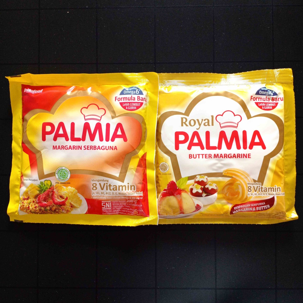 Indofood Royal Palmia 200gr Margarin Serbaguna Butter Margarine Mentega 200 gr Forvita buat Oles Olesan Roti Masak Kue Baking