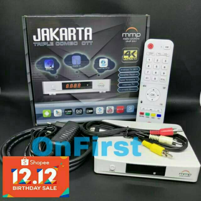 Receiver Parabola 4K DVBS2 + Set top box DVBT2 + Android box MMP Jakarta