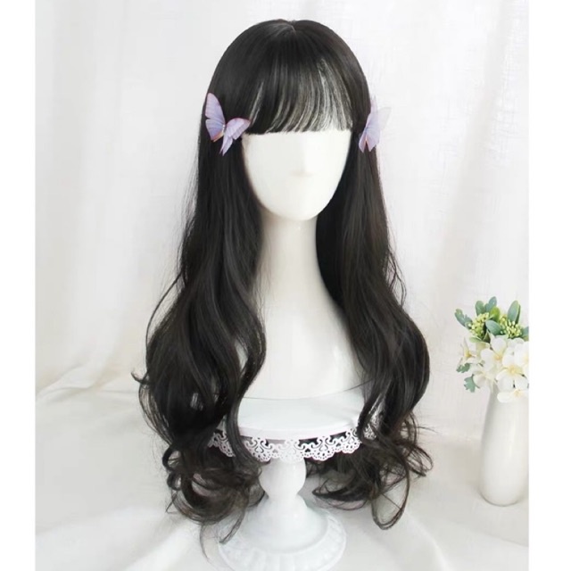 C8263 full wig korean layer wave curl / full wig natural curly 70 cm