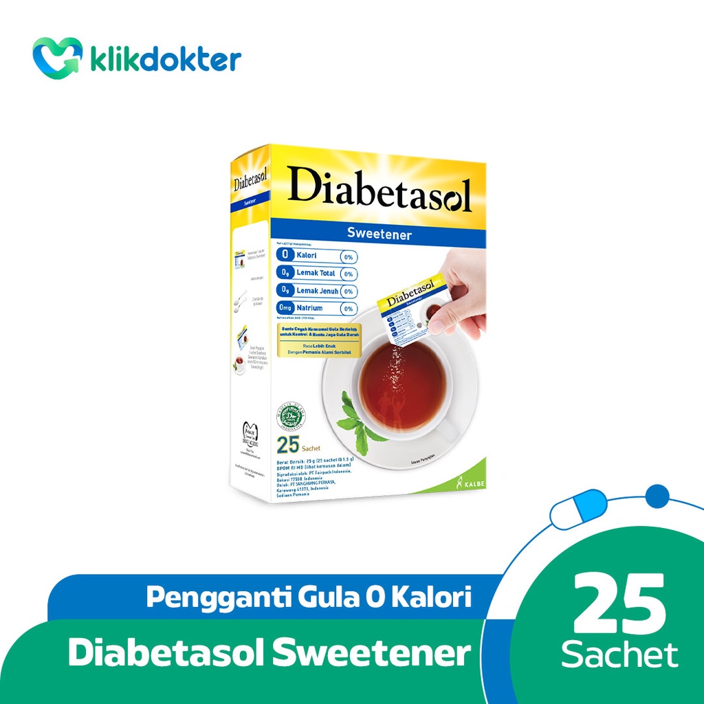 

Diabetasol Sweetener Zero Calorie 25x1.5gr