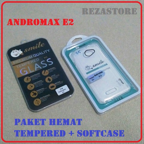 PAKET HEMAT Softcase + Tempered Glass Smile Andromax R2 Soft Case By Rezastore
