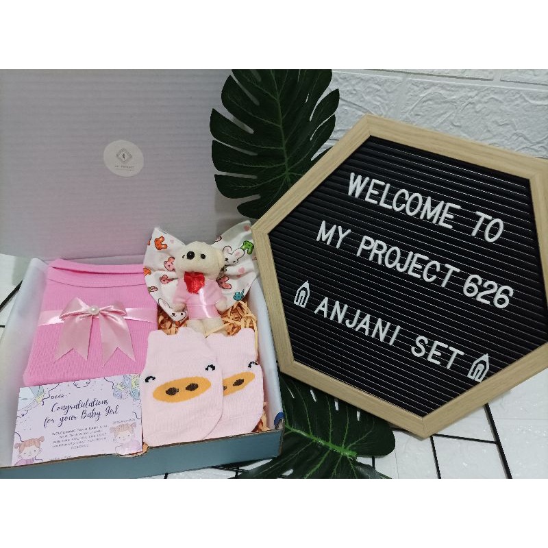ANJANI SET | BABY HAMPERS BAYI GIFT KADO SET | PAKET LAHIRAN BAYI LAKI - LAKI PEREMPUAN UNISEX-PINK