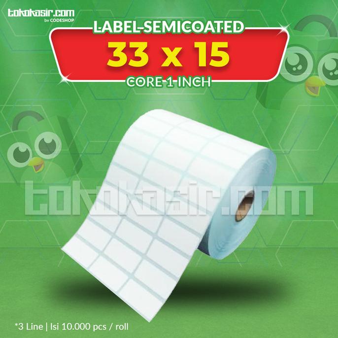 

~@~@~@~@] Label Printer Barcode 33X15mm | 33X15| 33 x 15 mm Semicoated 3 Line