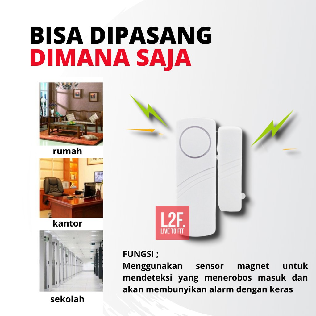 Alarm Sensor Gerak Magnet Pintu Rumah Anti Maling 188 GRATIS ONGKIR COD