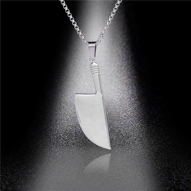 Eropa dan Amerika perhiasan mendominasi dapur pisau kalung unisex stainless steel Kalung fashion hip