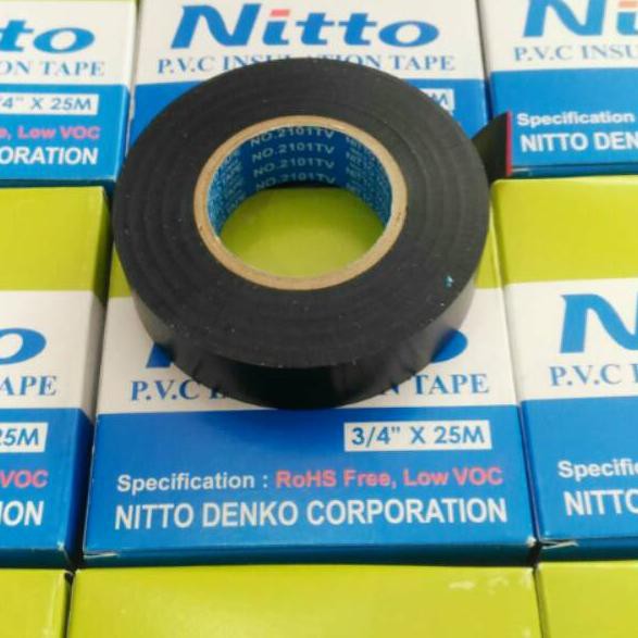 Solasi Listrik Nitto Original Isolasi Lakban Hitam Sambungan Kabel Tahan Panas Sambungan