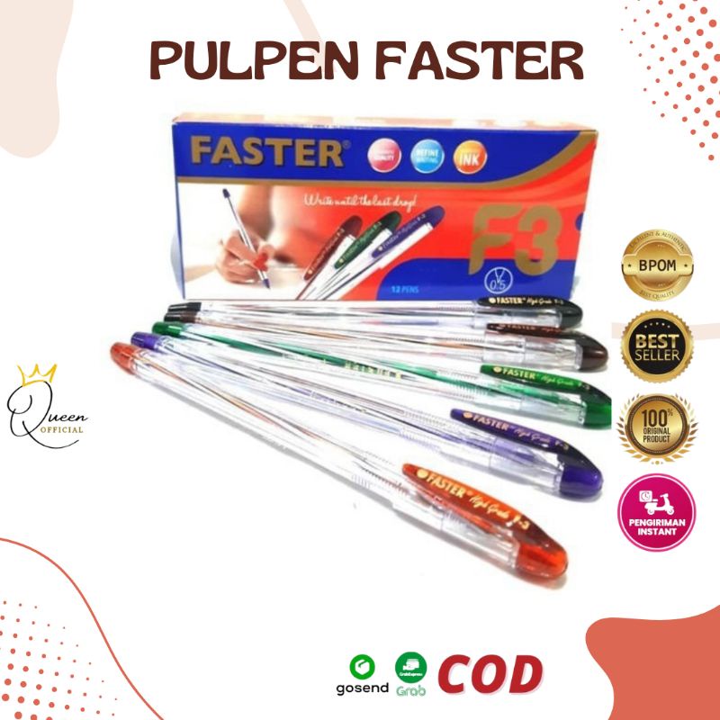 Pulpen Faster F3 Hitam Ecer harga satuan