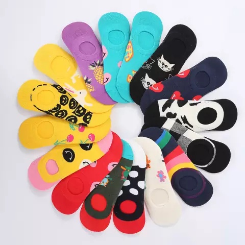 TOKO KL | 3 PASANG KAOS KAKI PENDEK BALET INVISIBLE SOCKS WANITA DEWASA / KAOS KAKI HIDDEEN MOTIF RANDOM TERMURAH TERLARIS