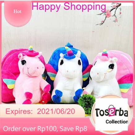 TAS RANSEL ANAK BONEKA UNICORN 3D / KARAKTER UNICORN / TAS RANSEL LUCU / TAS ANAK