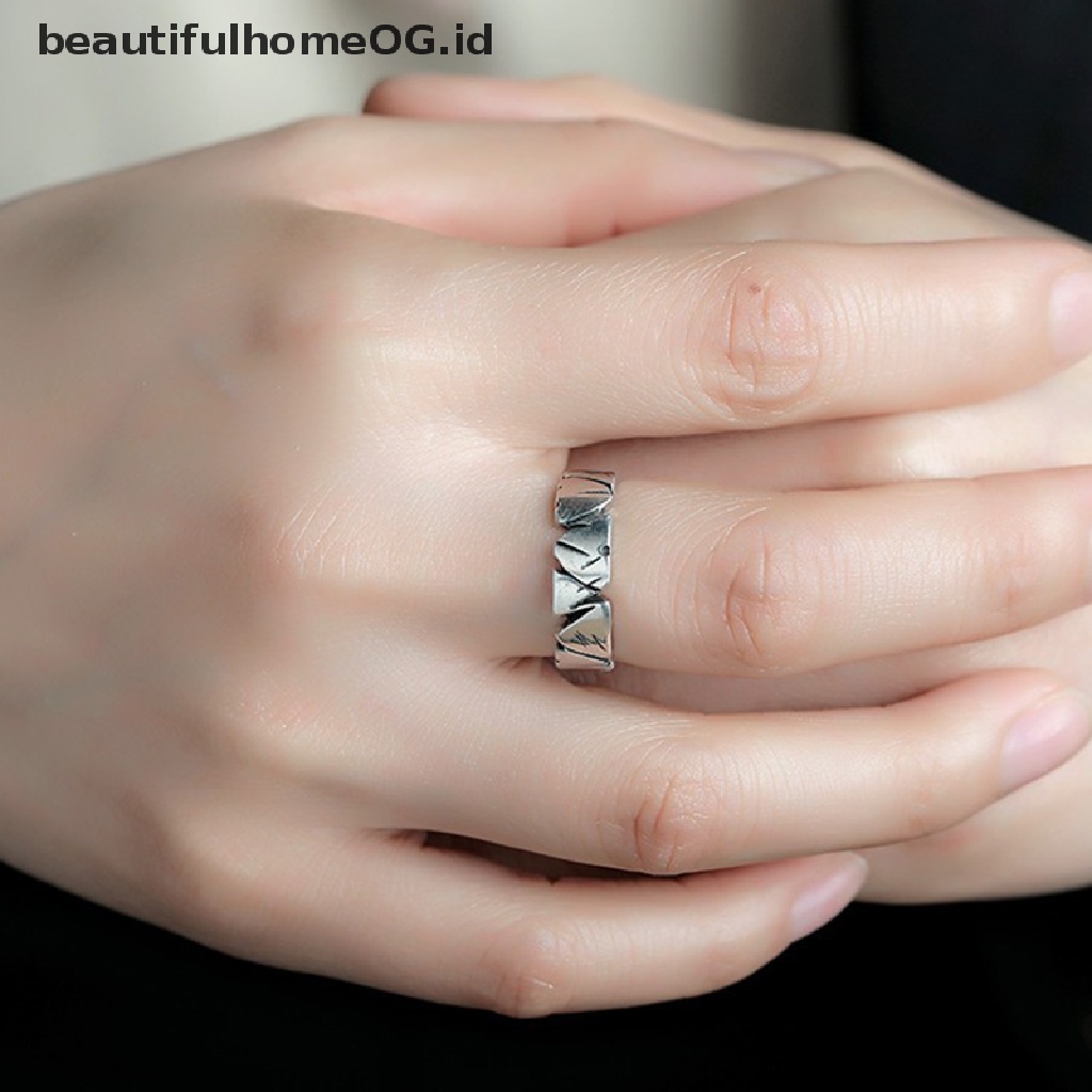 Cincin Model Terbuka Dapat Disesuaikan Bentuk Hati Gaya Retro Rock Untuk Pria Dan Wanita