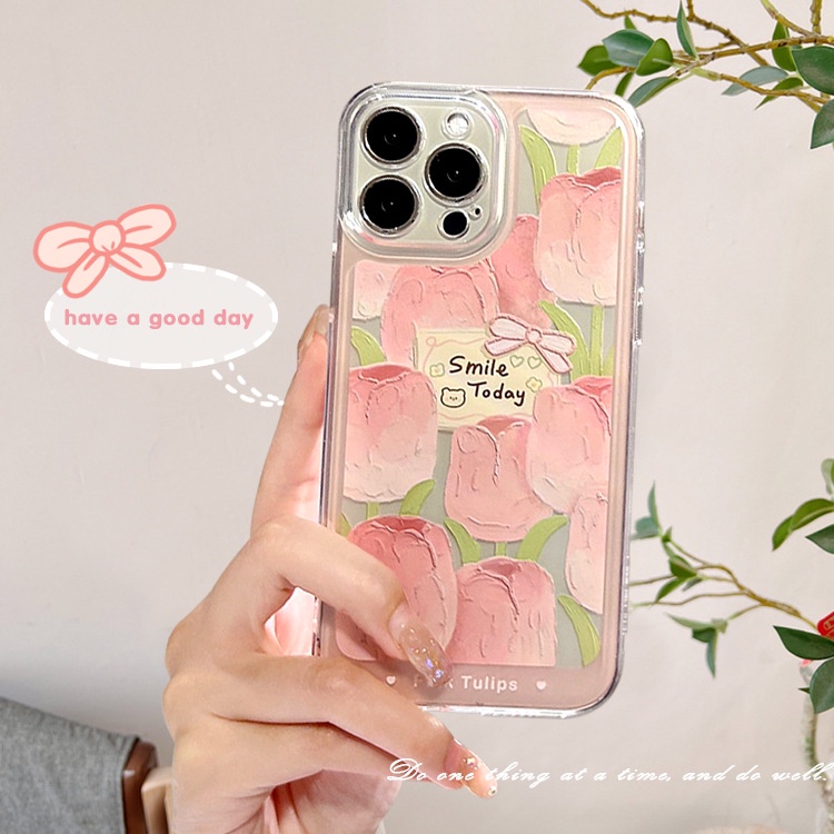 Case Motif Lukisan Minyak Bunga Untuk Iphone 13 13pro max 12 11 7 8p X