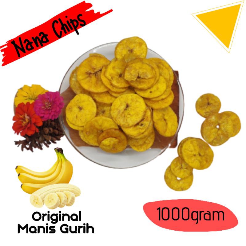 

Nana Chips Keripik pisang kripik pisang Rasa Original manis gurih aneka rasa Nana Chips 1kg